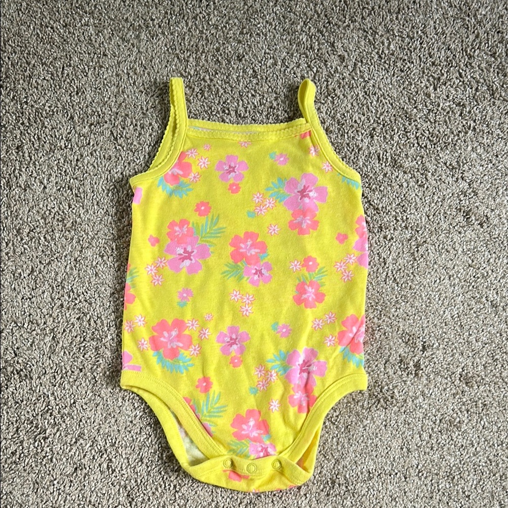 Yellow Floral Baby Onesie